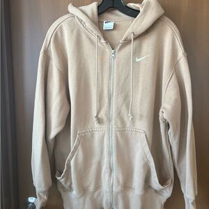 Nike Beige Fleece-Lined Hoodie